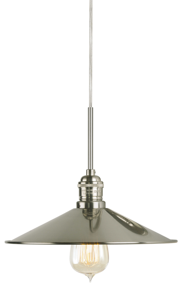 Pendant Dim Sum II Polished Nickel  Red Cord