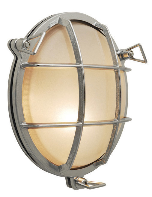 Outdoor Wall Tortuga Round Chrome Medium Base Incandescent 60W