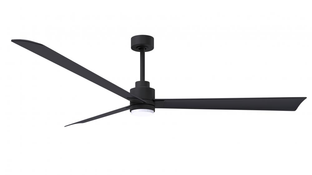 Alessandra 3-blade transitional ceiling fan in matte black finish with matte black blades. Optimiz