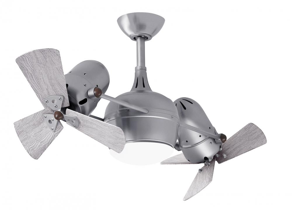 Dagny 360° double-headed rotational ceiling fan with light kit in Brushed Nickel finish with soli