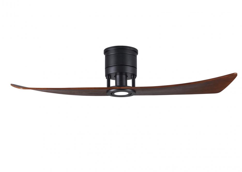 Lindsay ceiling fan in Matte Black finish with 52&#34; solid walnut tone wood blades and eco-frien