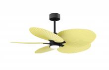 Matthews Fan Company AKTPLK-BK-YE - Alessandra Tropical 5-blade ceiling fan in Matte Black and Light Yellow blades.