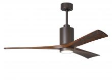 Matthews Fan Company PA3-TB-WA-60 - Patricia-3 three-blade ceiling fan in Textured Bronze finish with 60” solid walnut tone blades a