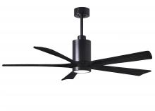 Matthews Fan Company PA5-BK-BK-60 - Patricia-5 five-blade ceiling fan in Matte Black finish with 60” solid matte black wood blades a