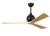 Irene-3 three-blade paddle fan in Matte Black finish with 60" light maple tone blades.