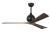 Irene-3 three-blade paddle fan in Matte Black finish with 60" solid walnut tone blades.
