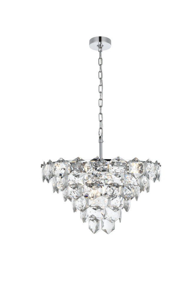 Pendant D24&#34;H14&#34;L11 Chrome