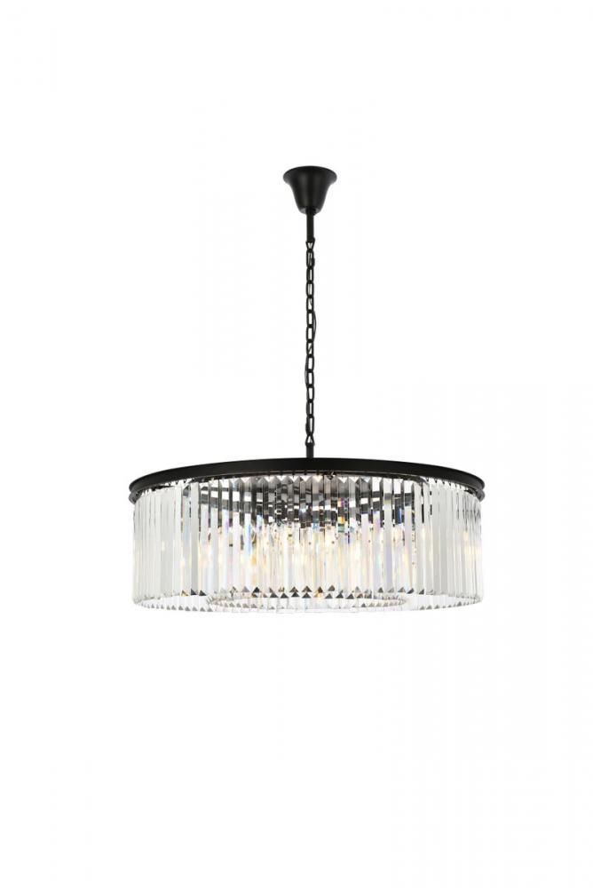 Sydney 10 Light Matte Black Chandelier Clear Royal Cut Crystal