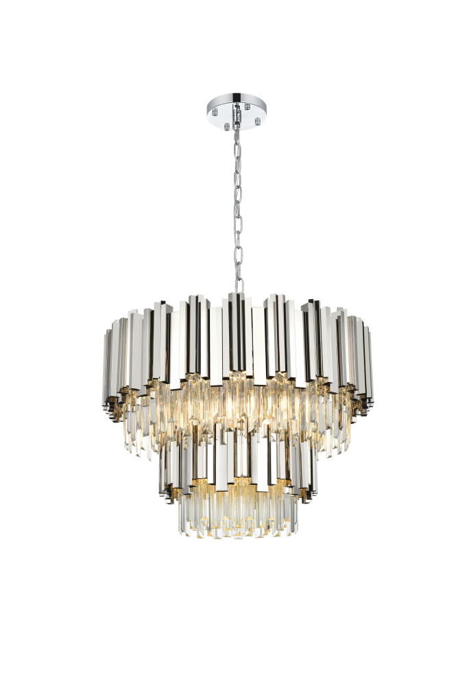 Pendant D24&#34;H19&#34;L6 Chrome