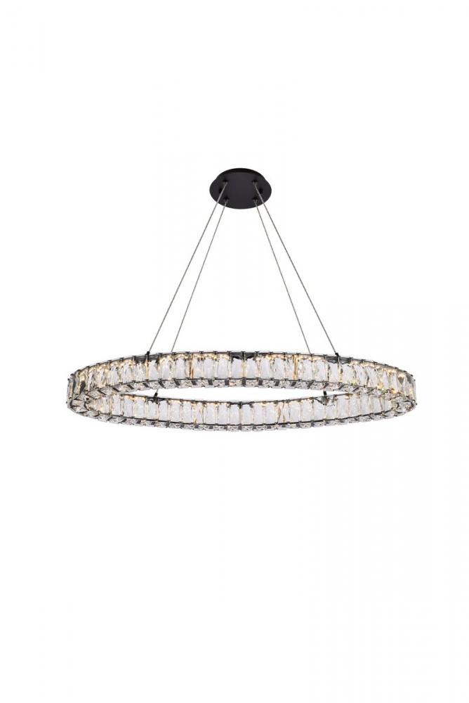 Monroe 36 Inch LED Oval Single Pendant in Black