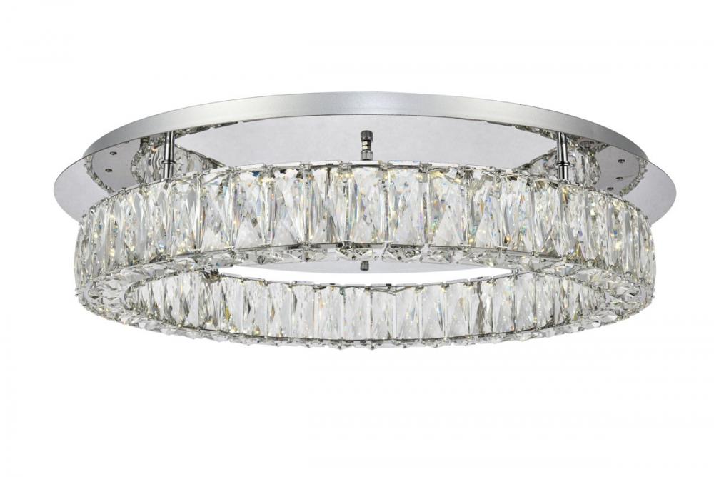 Monroe LED Light Chrome Flush Mount Clear Royal Cut Crystal