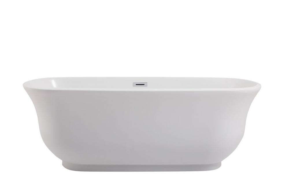 67 inch soaking bathtub in glossy white