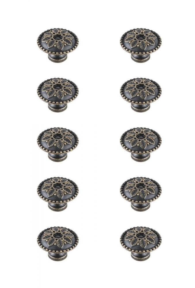 Corio 0.9&#34; Diameter Antique Bronze Mushroom Knob Multipack (Set of 10)