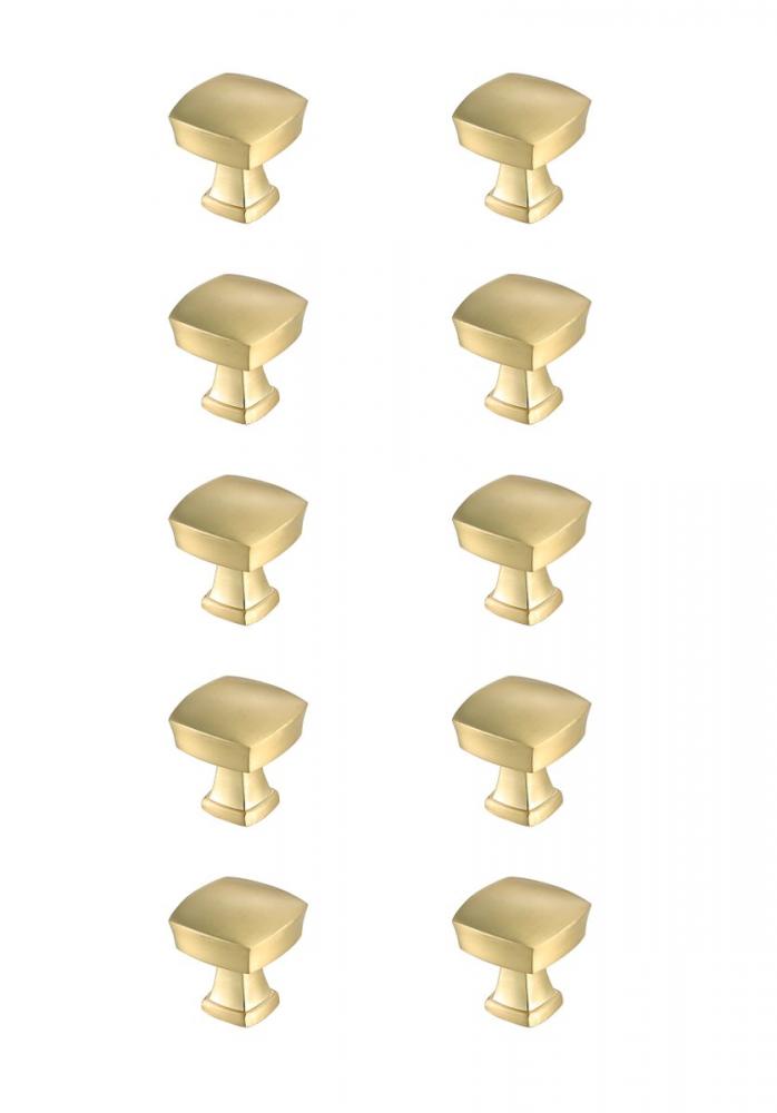 Irvin 1.3&#34; Brushed Gold Square Knob Multipack (Set of 10)