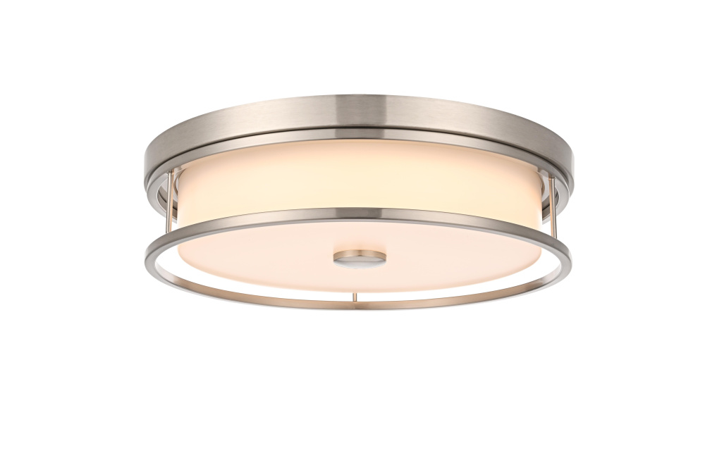 Flush Mount D16&#34; H4&#34; LED 24W 3CCT Polished Nickel