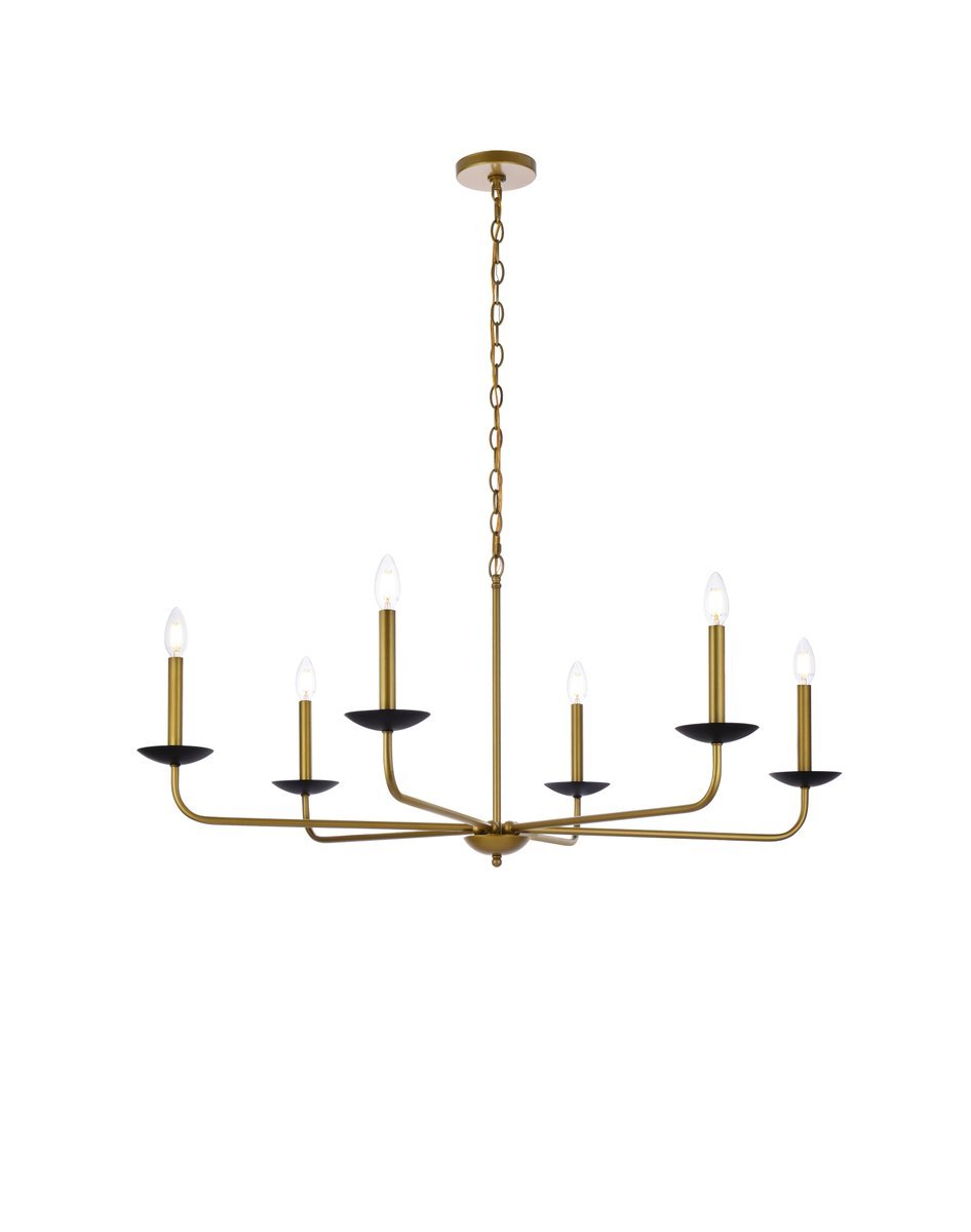 Cohen 42 inch pendant in black and brass