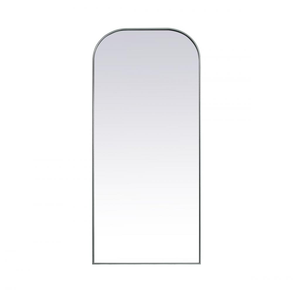 Metal Frame Arch Full Length Mirror 32x76 Inch in Silver