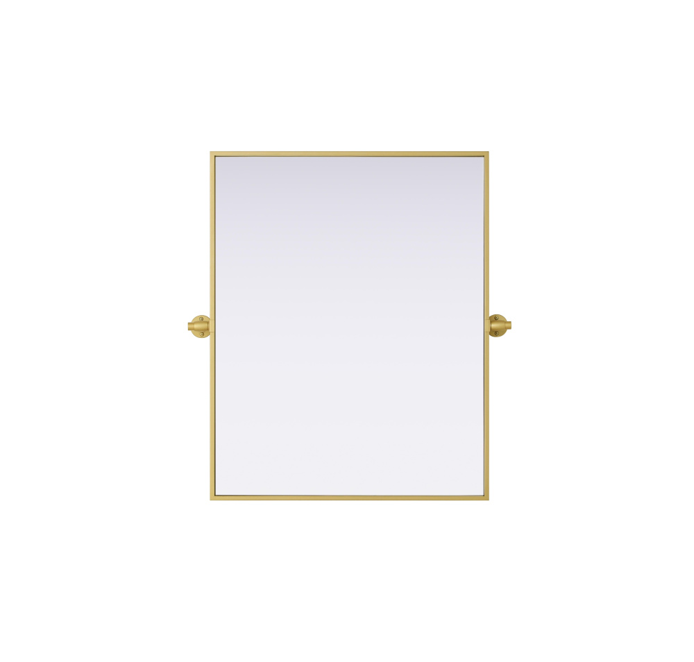 Metal Frame Mirror 24&#34;W x 30&#34;H Brass