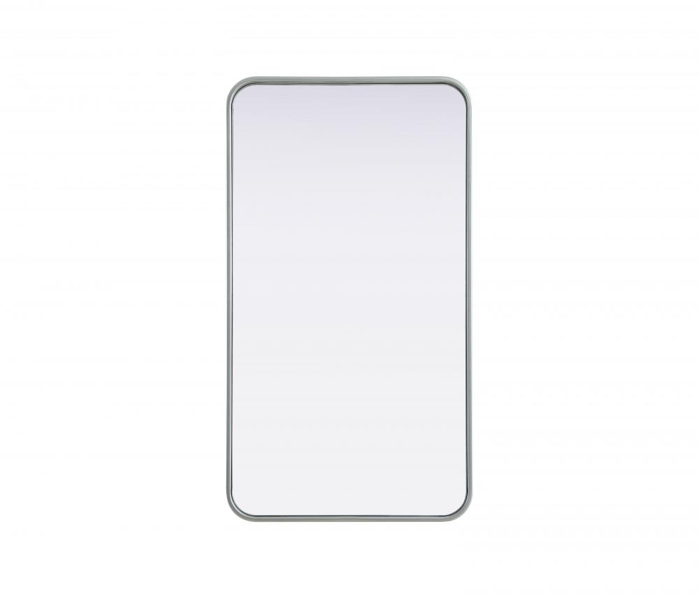 Contour Metal Rectangle Mirror 20x36 in Silver