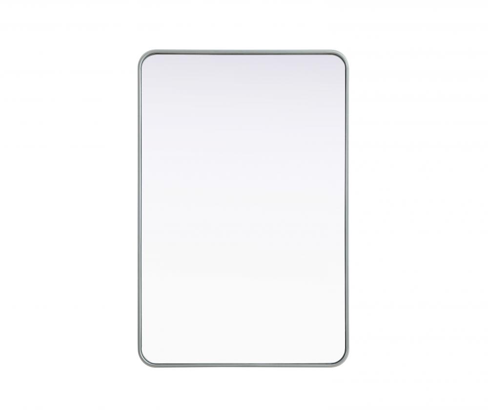 Contour Metal Rectangle Mirror 28x42 in Silver