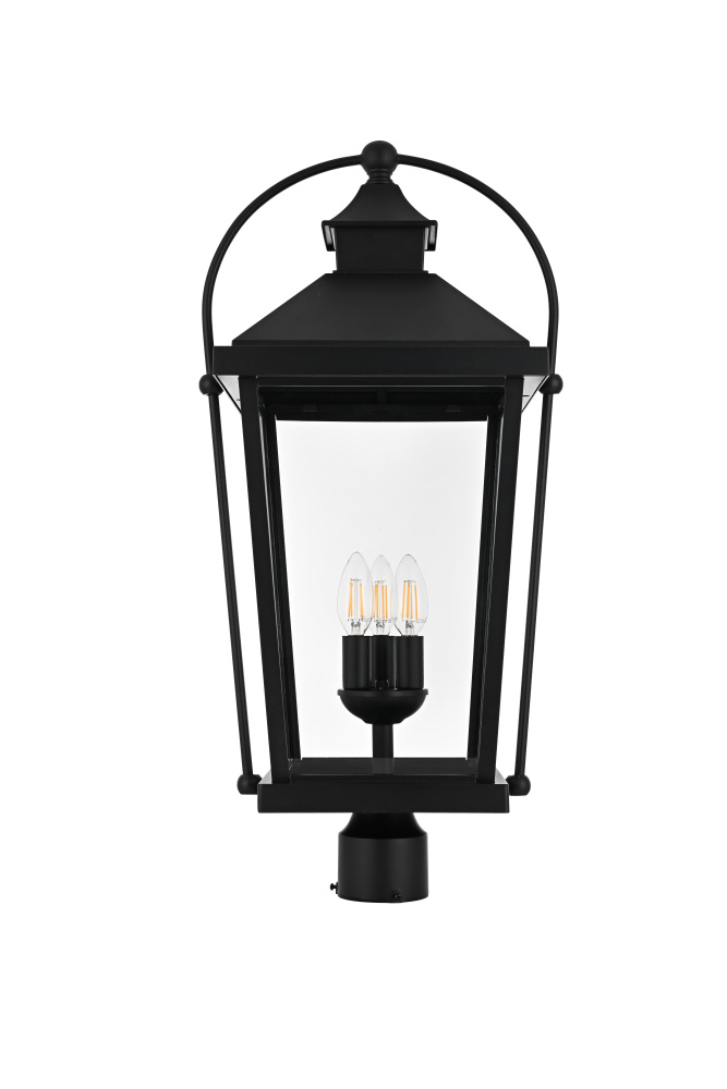 Pole Light W13.3&#34;xD11&#34;xH26.8&#34; Lt3/E12/40W Black