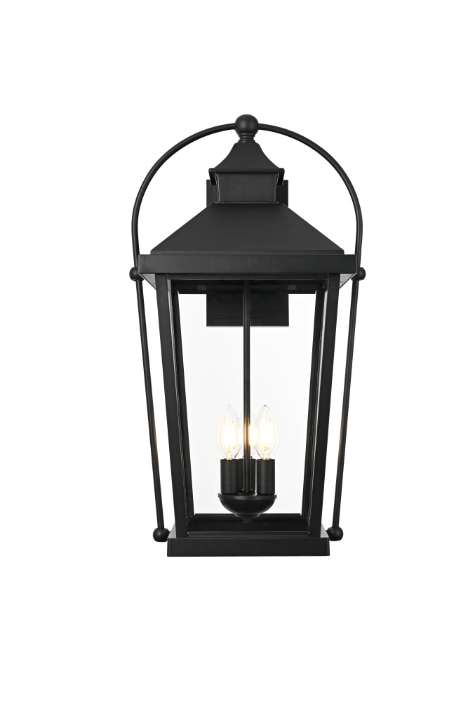 Wall Sconce W13.3&#34;xD12.1&#34;xH23.9&#34; Lt3/E12/40W Black