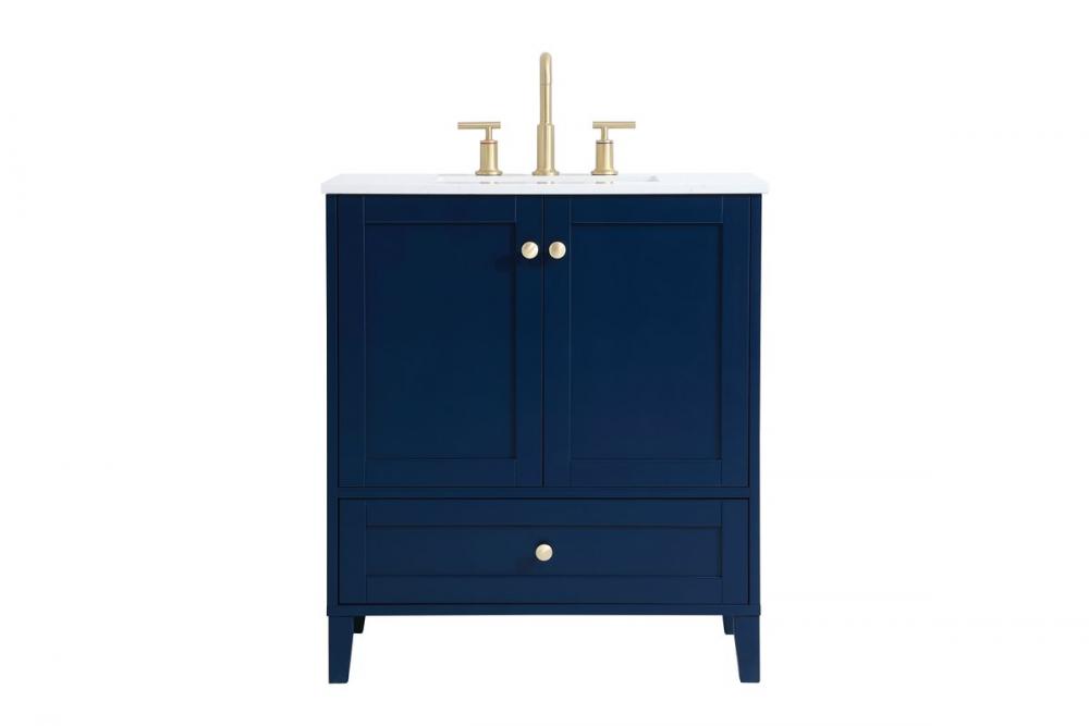 30 Inch Single Bathroom Vanity in Blue