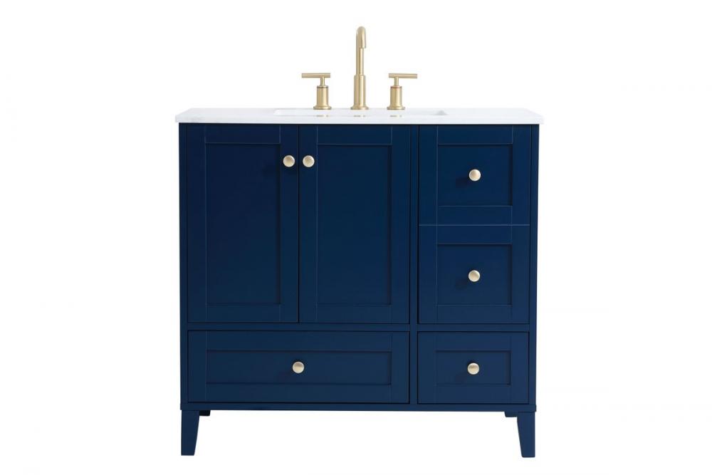 36 Inch Single Bathroom Vanity in Blue