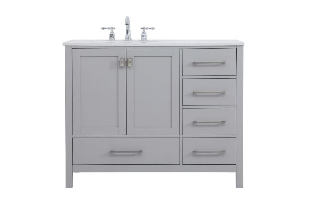 42 Inch Single Bathroom Vanity in Gray