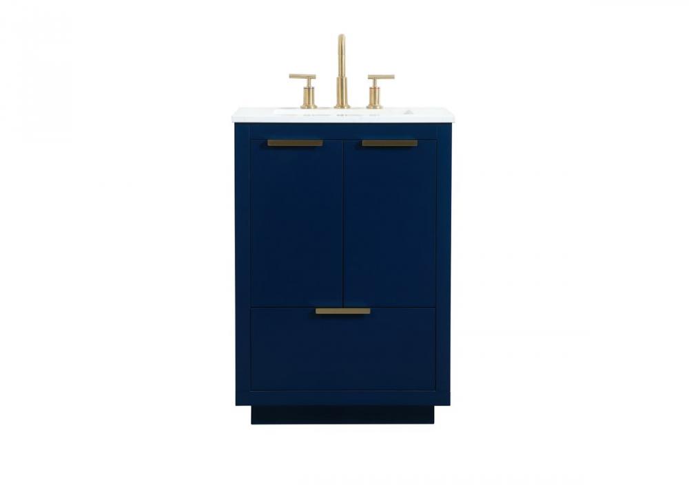 24 inch Single bathroom vanity in blue