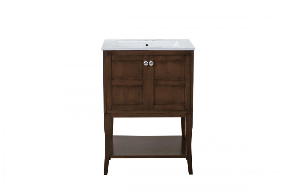 2 Doors Cabinet 24 In.x18 In.x34 In. in Antique Coffee