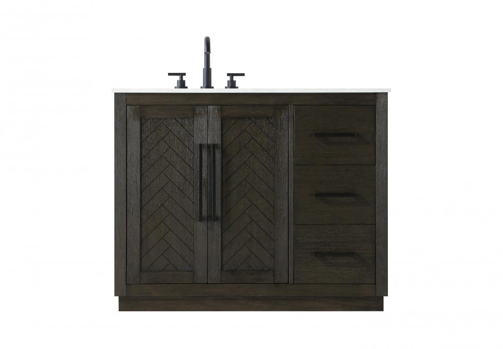 42 inch Single Bathroom Vanity in Chocolate Oak