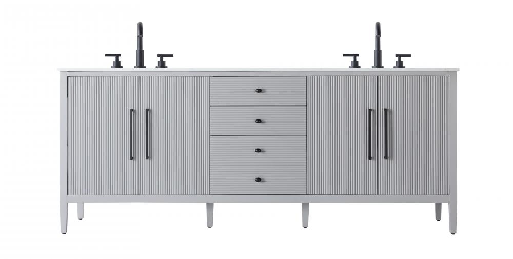 84 inch Double Bathroom Vanity in Grey