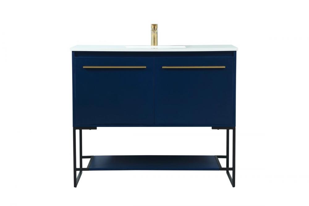 40 Inch Single Bathroom Vanity in Blue