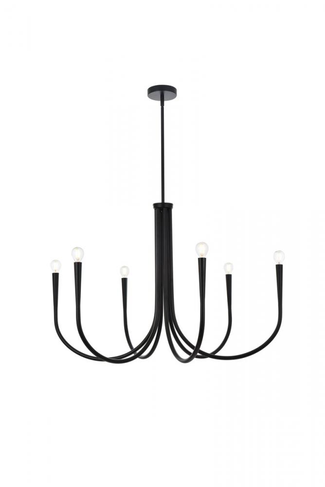 Layne 36 Inch Chandelier in Black