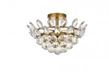 Elegant 1105F14BR - Emilia 14 Inch Flush Mount in Brass