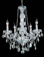 Elegant 7955D21C-GT/RC - Verona 5 Light Chrome Chandelier Golden Teak (Smoky) Royal Cut Crystal