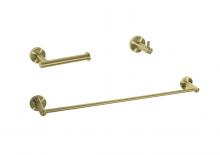 Elegant HWB-11S3HBGD - Freya 3-piece Bathroom Hardware Set in Brushed Gold