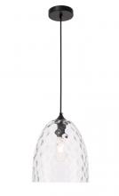 Elegant LD2284 - Gibson 1 Light Black and Clear Glass Pendant