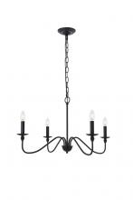 Elegant LD5006D30MB - Rohan 4 Light Matte Black Pendant