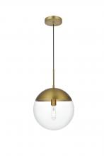 Elegant LD6039SG - Eclipse 12 Inch Pendant Clear Shade in Chrome