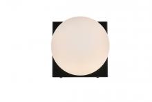 Elegant LD7303W6BLK - Jaylin 1 Light Black and Frosted White Bath Sconce