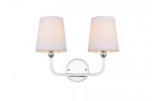 Elegant LD7322W16CH - Colson 2 Light Chrome and Clear Bath Sconce