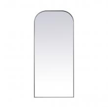 Elegant MR1FL3276SIL - Metal Frame Arch Full Length Mirror 32x76 Inch in Silver