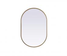 Elegant MR2A2030BRS - Metal Frame Oval Mirror 20x30 Inch in Brass