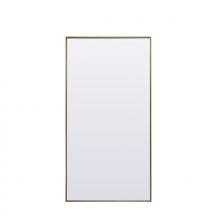 Elegant MR4FL3060BR - Metal Frame Rectangle Full Length Mirror 30x60 Inch in Brass