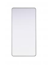 Elegant MR8A3060SIL - Contour Metal Rectangle Mirror 30x60 in Silver