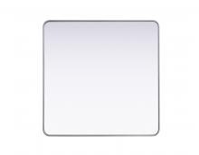 Elegant MR8A4242SIL - Contour Metal Square Mirror 42x42 in Silver