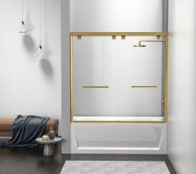 Elegant TD333-6060BGD - Semi-frameless Tub Door 60x60 Brushed Gold