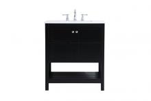 Elegant VF16430BK - 30 Inch Single Bathroom Vanity in Black